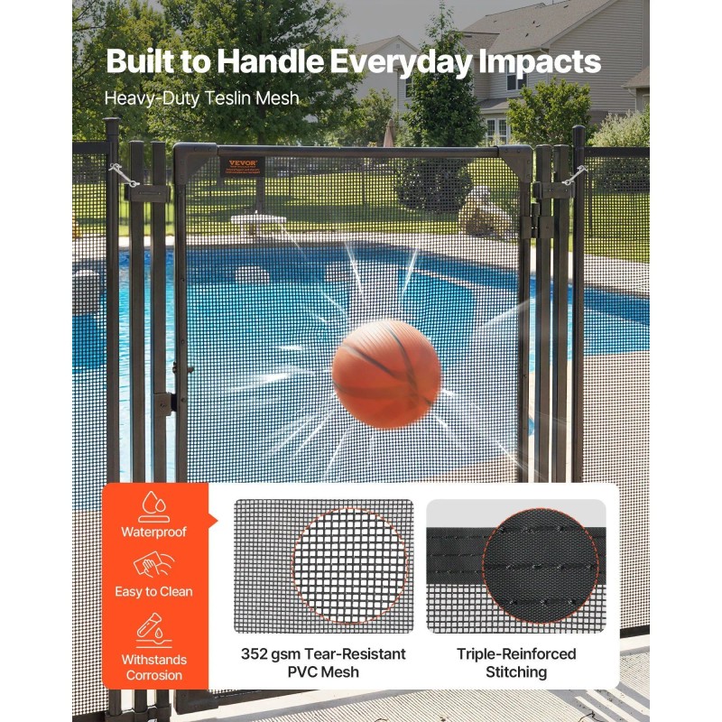 4 X 2.5 ft Inground Outdoor Security Swimming Pool Fence