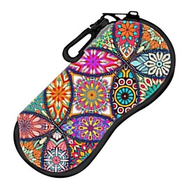 BEIBXHQQ 1 Piece of Printed Glasses Case, Sunglasses Case, Portable Glasses Bag, Glasses Storage Bag, Fashionable Glasses Case, Suitable for Travel, Commuting, Business Trips (18 * 8cm)