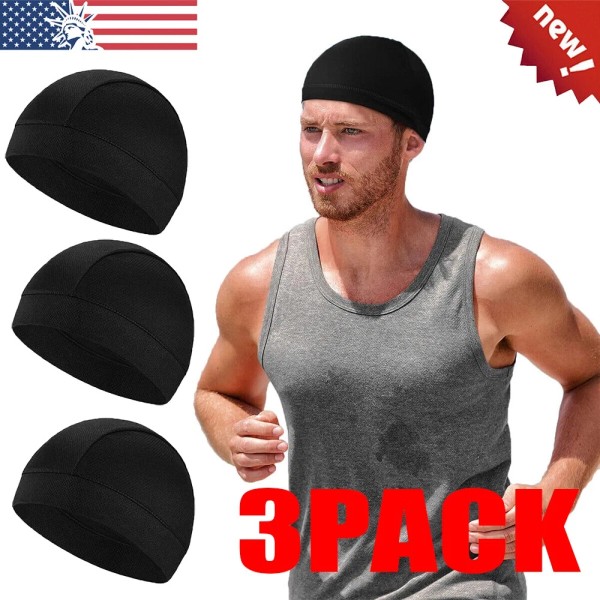 Unbranded 3 Pack Men Cooling Skull Caps Helmet Liner Beanie