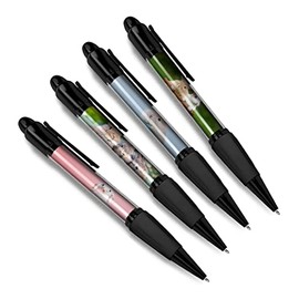 DV DESIGN Set of 4 Rabbit Black Ballpoint Pens - Bunny Easter Fluffy Cute Animals Pets Friends Boys Girls Men Women Theme Pen #79350