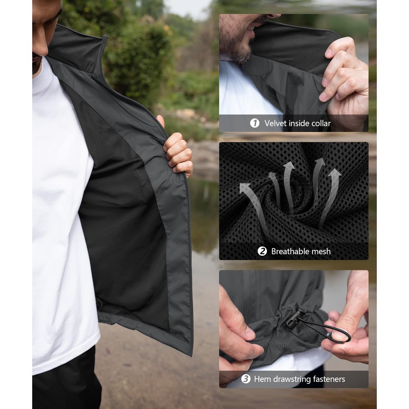 SWISSWELL Men's Waterproof Golf Rain Suit Rain Gear Jacket and