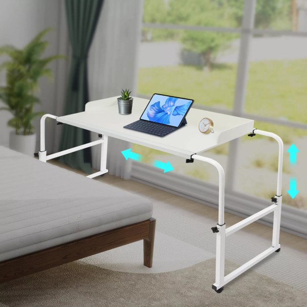 Unbranded Height Adjustable Overbed Table, Overbed Table with Wheels, Over