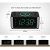 Alarm Clock Radio with 10W Wireless Charging, Snooze,Bluetooth, Dual Alarm,