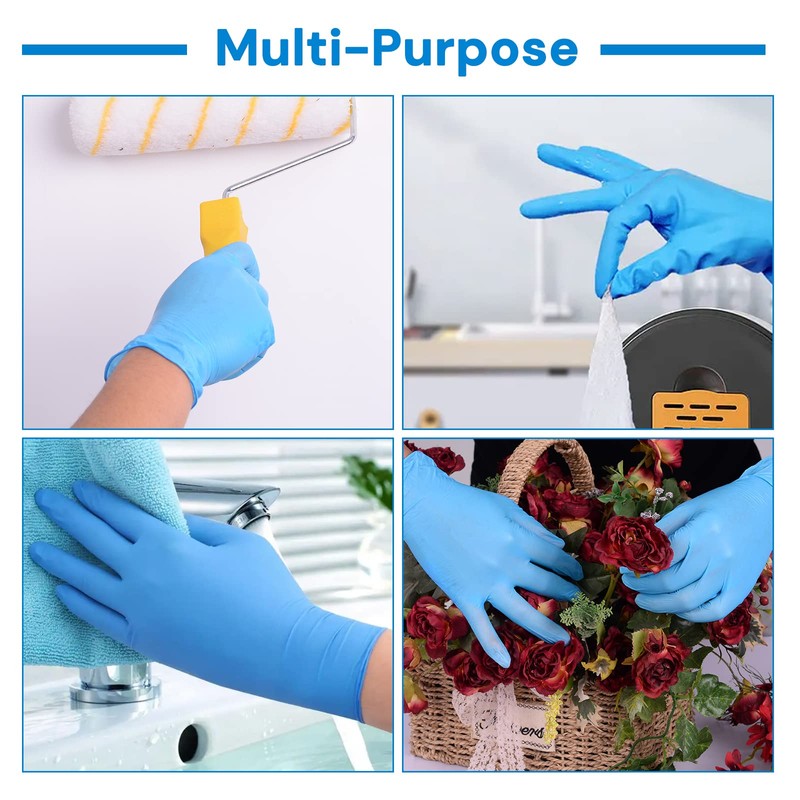EDI Disposable Vinyl Gloves Medium, 100 pcs (Blue) - Powder-Free,