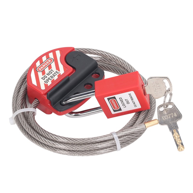 Safety Padlock Set Adjustable Stainless Steel Cable Lockout and 38mm