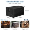 Velfree Fire Pit Cover Rectangle,32 Inch Rectangular Firepit Covers,Waterproof Gas