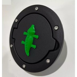 Cute Alligator in 3D Blk w Green For Jeep JK/JKU Flag Gas Cap Cover  Crocodile
