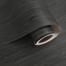 VaryPaper 15.7"x78.7" Dark Grey Brown Wood Grain Contact Paper Peel and Stick Wood Wallpaper for Bedroom Removable Waterproof Self Adhesive Wood Vinyl Wrap for Cabinets Countertops Desk Furniture