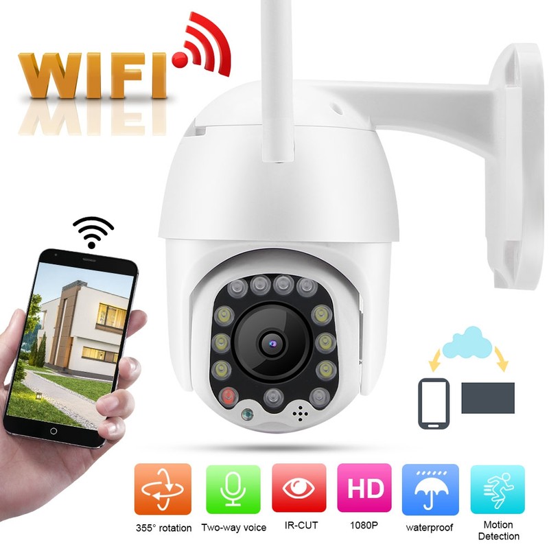 2.5in 1080P 13LED WiFi PTZ Dome Security Camera Outdoor IP65