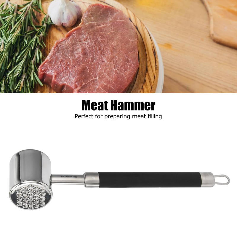 Loose Meat Hammer Stainless Steel Pork Chop Steak Tenderizer Hammer