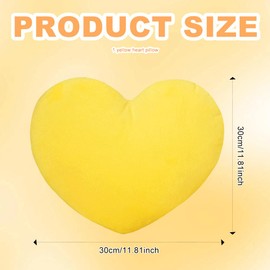 Fadcaer Pink Heart Decorative Pillow, Soft Heart Plush Cushion, Cute Heart Shaped Cushion for Sofa Bed Dining Gifts for Girls Valentine's Day Gift (Yellow)