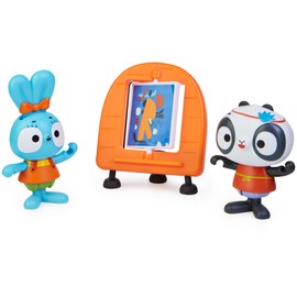 Spin Master Brave Bunnies Painting Pack, Painting with Boo Rabbit and Panda, with 2 Action Figures and 1 Canvas as Accessory, Toy for Children from 3 Years, Basic Figures Set