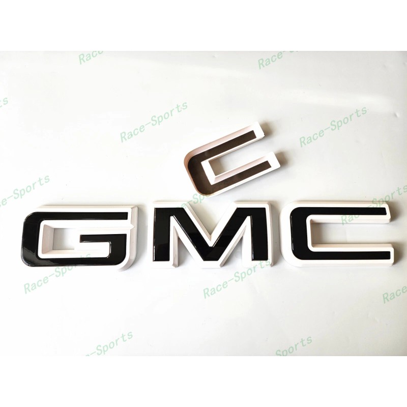 Auto GMC OVERLAY Front Rear White Black GMC Emblem 2019+
