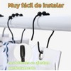 Ganchos de Cortinas para Baño de Doble Gancho Deslizable,3.6cm×7.5cm ，30pcs