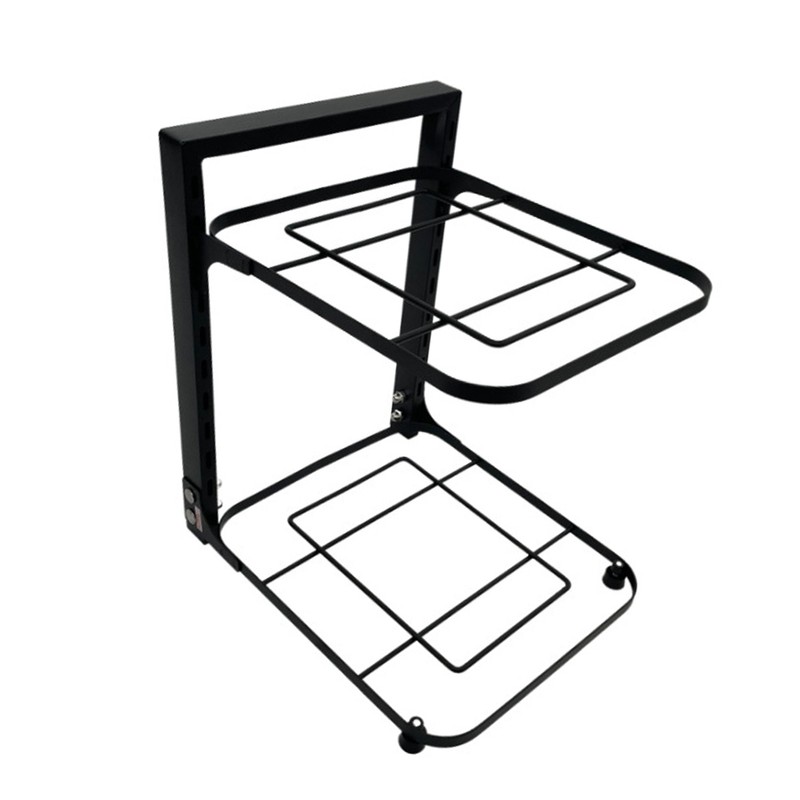 Kitchen Storage Shelf Carbon Steel Multilayer Black Pot and Pan