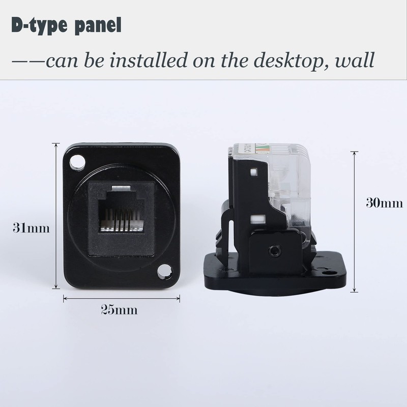 QIANRENON RJ11 Panel Mount Cat3 Telephone in-line Dual Ended Coupler