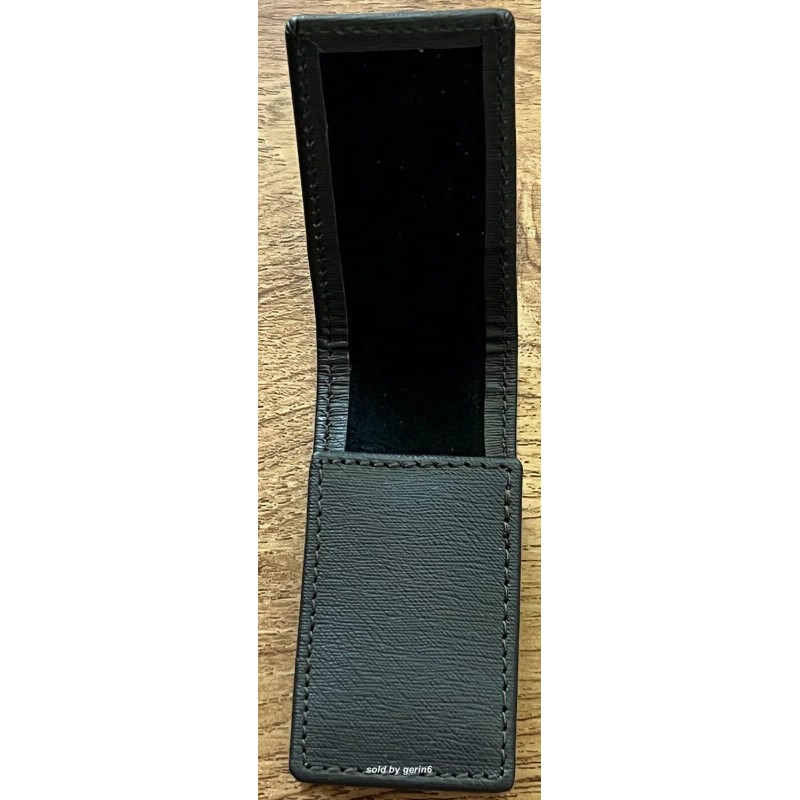 Dunhill Lighter Case / Pouch, Dark Brown Fine Grained Leather