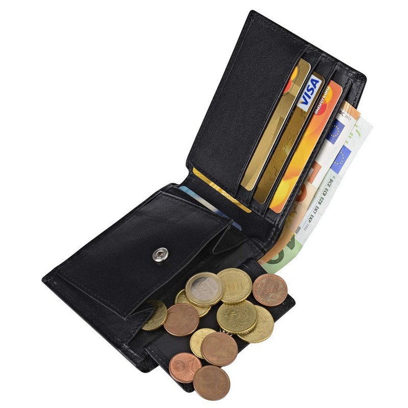 Nestron Men's Genuine Leather Wallet with RFID Protection Black