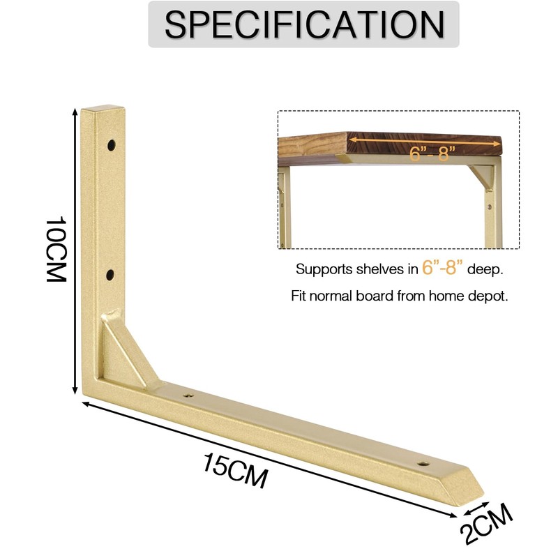 OVOV Heavy Duty Brackets 6inch Set of 4 Wall Mount