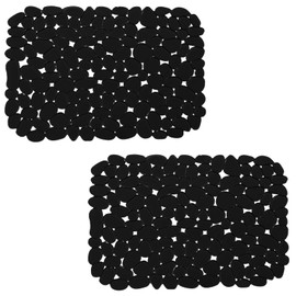 Echehi 2 Pack Sink Protector Mat, 40 x 30 cm Diy Cut Sink Protector for Kitchen Stainless Steel Sink, Fast Draining Mat Sink Protector for Dishes and Glassware. Black