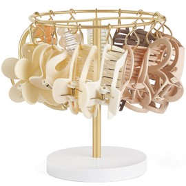 Dahey Metal Claw Clip Organizer Holder Stand Storage Display Hair Accessories Bedroom Bathroom College Dorm Room Decor for Women and Girls, Gold