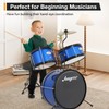 3 Piece Kids Drum Set with Cymbal, 2 Drumsticks, Pedal,