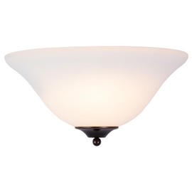 HIGHTRY 13 inch Half Moon Wall Sconce, 1-Light Dimmable Wall Light Fixture, Modern Wall Lamp with White Frosted Glass Shade for Bedroom, Living Room, Hallway