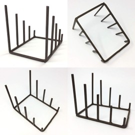 SPICE OF LIFE DTFF6150 Joseph Iron 4 Plate Stands, Dark Brown