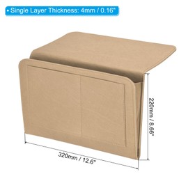 PATIKIL 13in Bedside Caddy, Bed Caddy Bedside Organizer Hanging 5 Pocket Soft Felt Bed Pockets Bedside Storage Organizer Remote Control Holder for Bedroom Phones Glasses, Beige