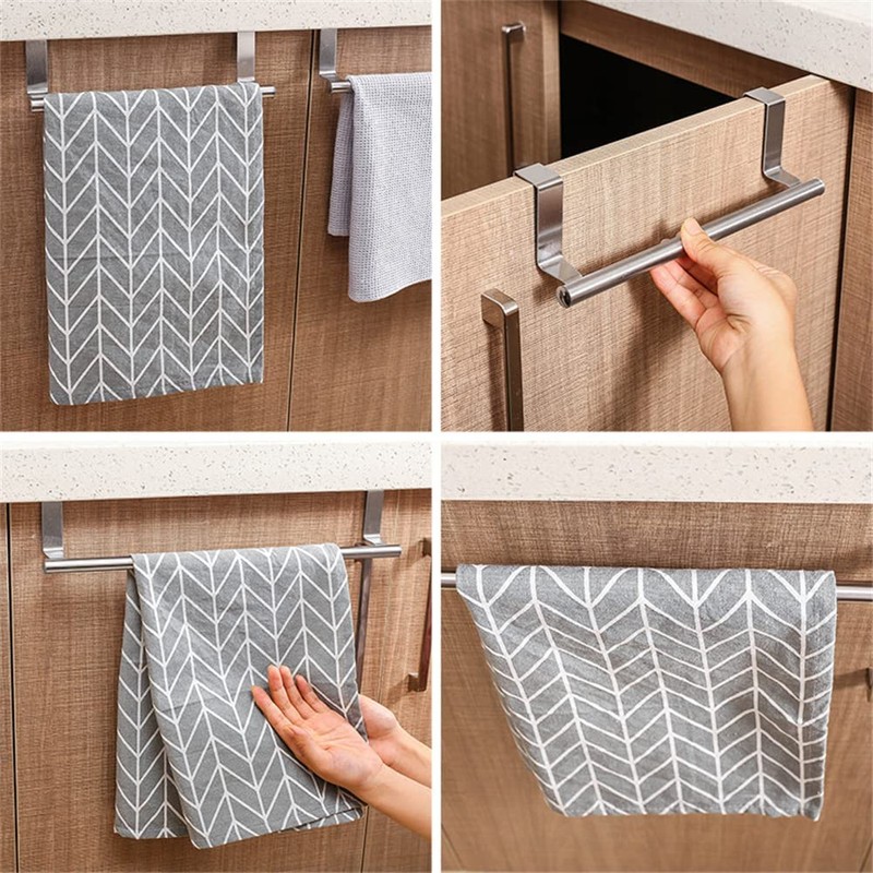 DAIYEE Stainless Steel Over Door Towel Rack Bar Holders for