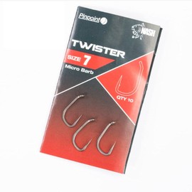 Nash Pinpoint Twister Hooks Micro Barbed Qty 10 (Size 4)