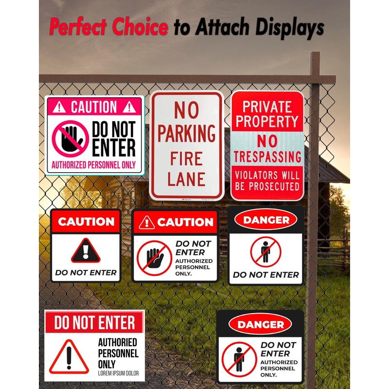 Zakdbbry Fence Sign Fastener Bracket, Chain Link Fence Sign Mount,