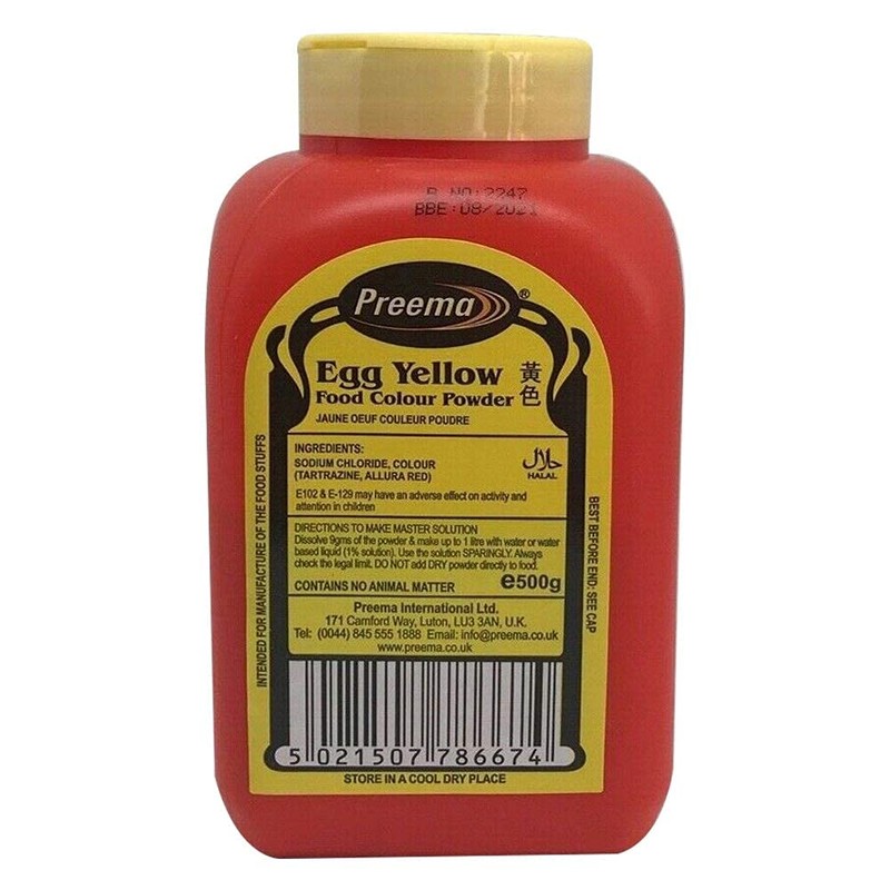 Preema Egg Yellow Food Coloring Powder 10X500g | Halal