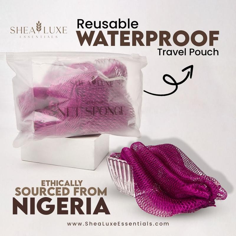 African Exfoliating Net Sponge, Ethically Sourced From Nigeria:_Mistique blue