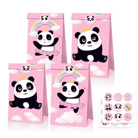 Roaring Good Time 12 PCS Pink Panda Party Favor Bags for Girls Pink Panda Birthday Party Supplies Party Like Panda Party Supplies Panda Party Gift Bags