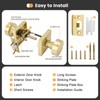 goldenwarm Gold Door Knobs with Deadbolt, Zinc Alloy Brushed Gold