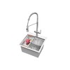 STARSTAR Stainless Steel Colander For Workstation Kitchen Sink (Wood Cover,