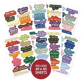Hunkydory - The Big Book of Shaped Sentiments - 40 Sheets /530 Sentiments - EBK158
