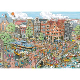 Ravensburger Puzzle 12000296 Amsterdam 1000 Pieces Puzzle for Adults and Children from 14 Years, City Puzzle Amsterdam