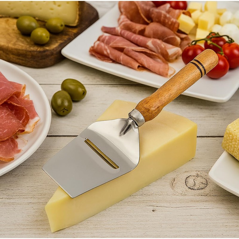 EKFJAELL Stainless Steel Cheese Slicer with Wooden Handle for All