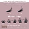 Cluster Lashes QUEWEL 72 Pcs Wide Stem Individual Lashes C/D