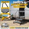 KAXUSDT 2 Step RV Steps with 2 Handrails Portable Stairs