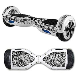 MightySkins Carbon Fiber Skin for Self Balancing Mini Scooter Hover Board - Black Vintage | Protective, Durable Textured Carbon Fiber Finish | Easy to Apply | Made in The USA