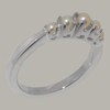 925 Sterling Silver Cultured Pearl Womens Engagement Ring - Size