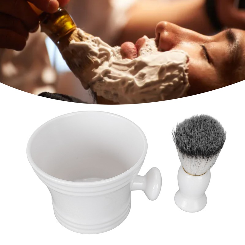 Men Beard Foaming Brush Set Soap Bowl Brush Rack Rich