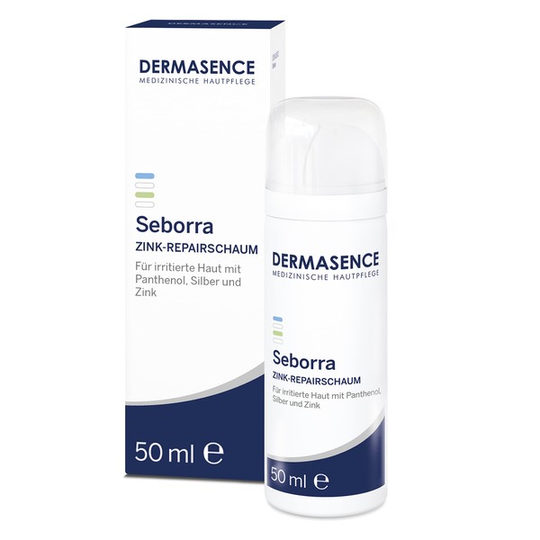 DERMASENCE Seborra Zinc Repair Foam, Soothing Foam for Acute Care for Strong Irritation and Inflammation, e.g. for Acne, After Aesthetic Treatments, Regenerates Skin, with Zinc, 50 ml