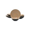18Pc Darkbeige Elegant Cookware Plates Simple Design Stoneware Ceramic Dishes