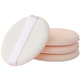 4Pcs Powder Puff, Round Cotton Cosmetic Powder Cushion Puff, Beauty Sponge Powder Puff Pads Wet and Dry Dual-Use, Suitable for Liquid Foundation
