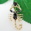 Navachi 18k Gold Plated Black Cubic Zirconia Scorpion Az7057b Brooches