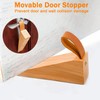 Large Wood Door Stopper, Solid Wooden Non-Slip Door Wedge, Sturdy